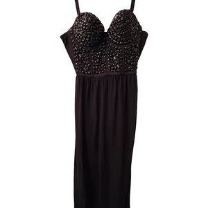 WYLDR Black Jewelled Bustier Dress